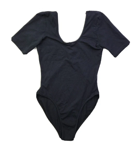 NEW American Apparel Cotton Spandex Jersey Unitard Dance Bodysuit Women L Black NEW American Apparel Cotton Spandex Jersey Unitard Dance Bodysuit Women L Black