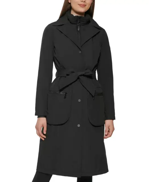 Dkny Bibbed Belted Hooded Trench Coat MSRP $240 Size S # 20B 714 Blm