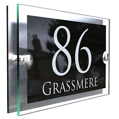Contemporary House Sign Plaques Door Number 1 - 9999 Personalised Name Plate