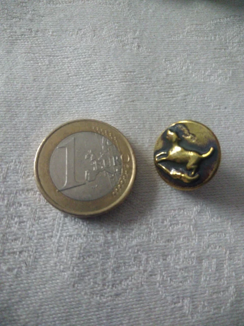 Ancien bouton de veste de chasse décor vénerie deux chiens d'arrêt