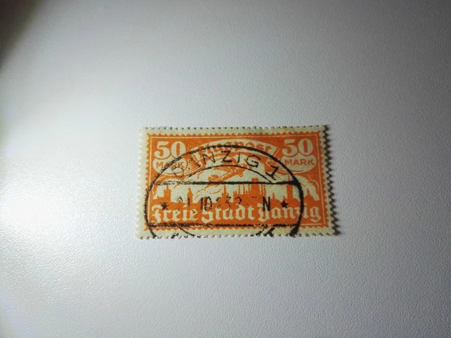 Freie Stadt Danzig Flugpost 50 Mark Michel Mi.Nr. 134 gestempelt, Falzrest