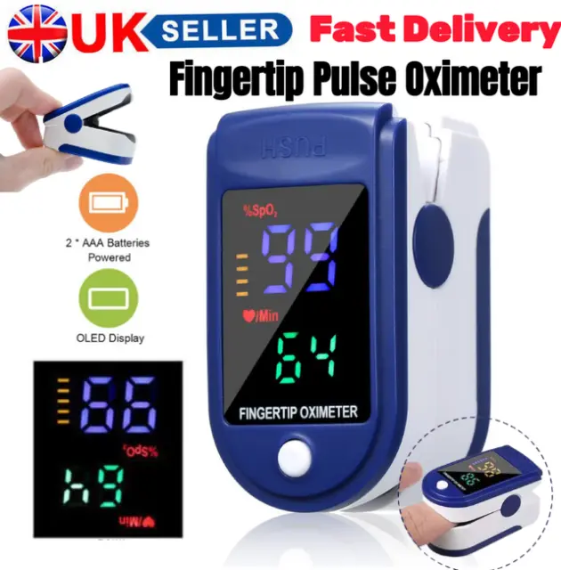 Heart Rate Monitor Oximeter Blood Oxygen SpO2 Finger Pulse Saturation Meter 2024