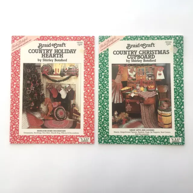 2x Braid Craft Country Christmas Holiday Booklets Fabric Home Shirley Botsford