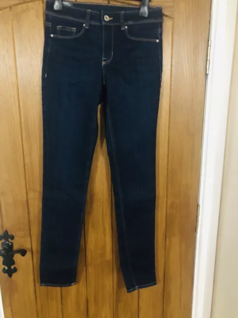 Ladies HM Super Skinny Denim Jeans Reg Size 8 Dark Blue New With Tags