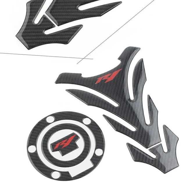 Real Carbon Fiber for Yamaha YZF1000 YZF-R1 R1M Gas Cover 3D Decal Fuel Tank Pad