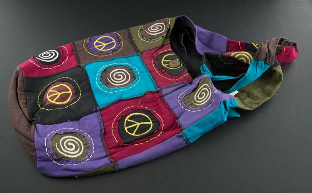 Sac Bandoulière Ethnique Hippie Baba Cool - Fabriqué Au Népal - Modèle Crocodile 4024