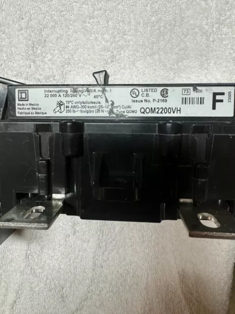 SQUARE D 200 AMP BREAKER Q0M2200VH Lot Of 2 open box