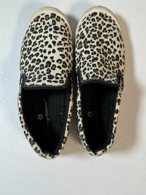 Tommy Bahama Leopard Print Canvas Slip on Casual Flat Shoes Women's size US 8