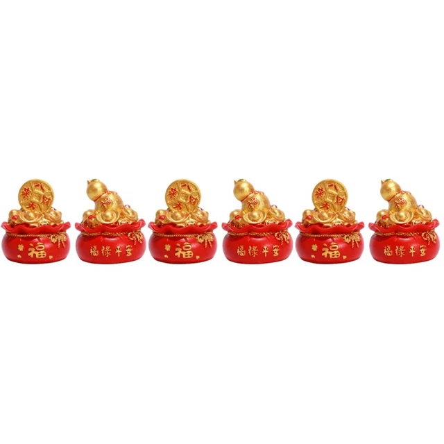 6 Pcs Sac Porte-bonheur Statue Ornements Décorations De Voiture
