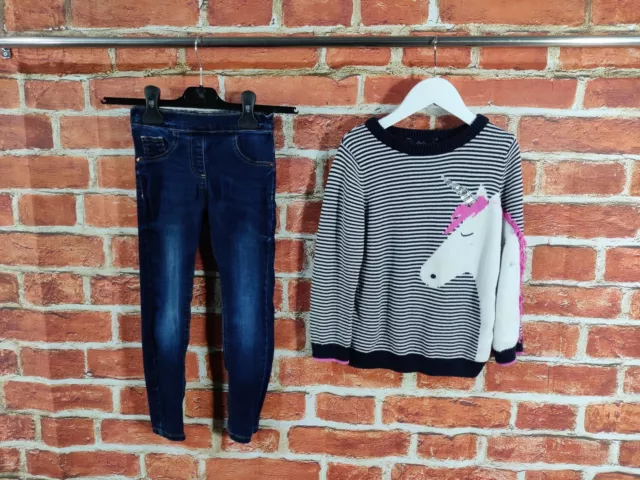 Maglione Jeans Skinny Bambina Età 5-6 Anni Joule Next Skinny Unicorno 116Cm