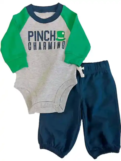 Carters Infant Boys Pinch Charming Baby Outfit St Patricks Bodysuit & Pants NB