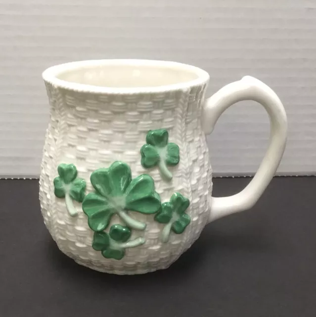 Vtg Celtic Collection Possible Dreams Basket Weave Shamrock Cup Mug