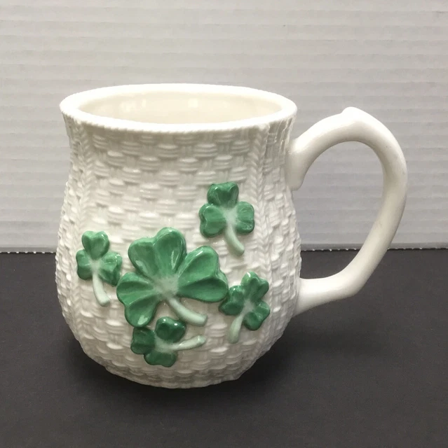 Vtg Celtic Collection Possible Dreams Basket Weave Shamrock Cup Mug