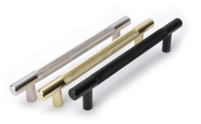 Door Handles Kitchen Cabinet Cupboard Drawer  Knurled T Bar Handle
