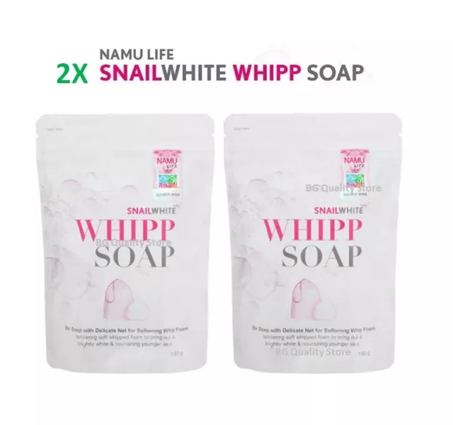 2X SNAIL WHITE WHIPP SOAP Bar 100g Whip Foam Facial Clean Skin Bright Whitening
