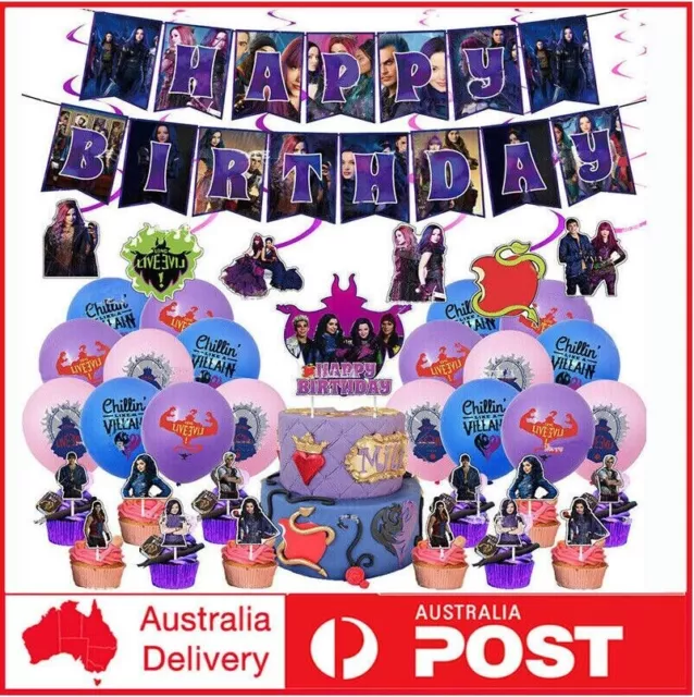 50Pcs New Descendants Theme Backdrop Birthday Party Decorations Supplies Set AU