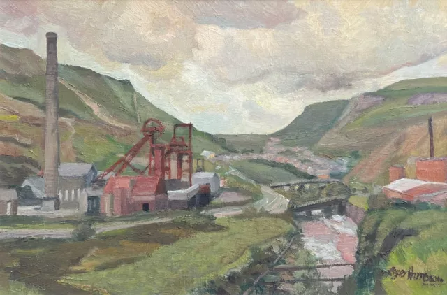 Roger Hampson - Original Welsh Mining Pintura Arte - Lewis Merthyr Colliery