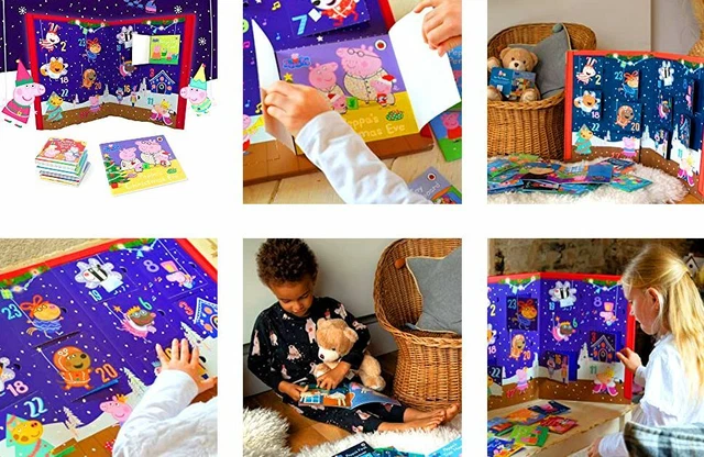 Nuovo Peppa Pig Natale Calendario dell'Avvento 24x Libri di Storia Collezione Storia