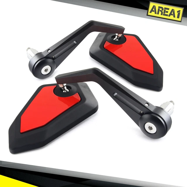 Area1 Set Specchietti Retrovisori Universali Per Moto E Scooter: Design Sportivo, Filettatura M10 Destra E Sinistra, Con Marchio E Omologati