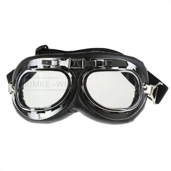 Retro Fliegerbrille Motorradbrille Aviator Brille Steampunk Cosplay mit Gläsern 2