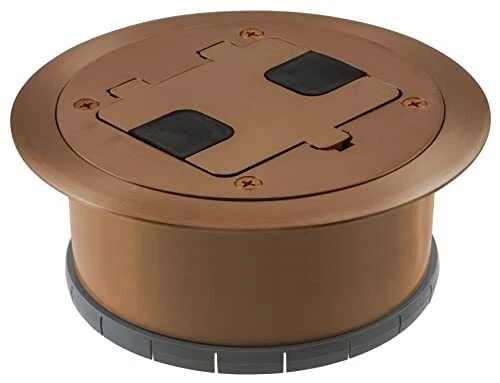 Bryant Electric RF406BN Cover with 15A 125V Outlet Included Floor Box Kit Brown