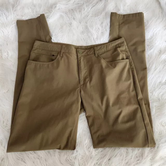 All In Motion Golf Pants Mens 36x34 Chino Khaki Stretch Green Brown Athleisure