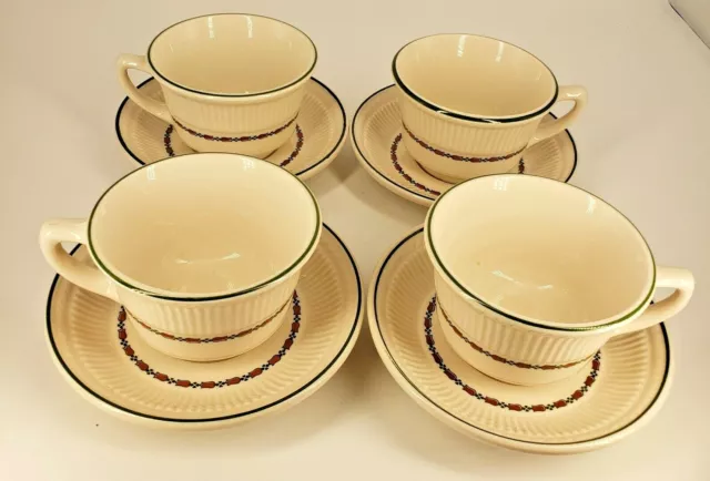 Vintage Shenango China Restaurant Ware Set of 4 Cups and Saucers AB-41