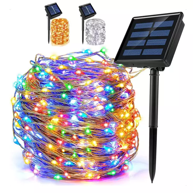 Guirlande Solaire LED Extérieur IP65 Télécommande 8 Modes Décoration de Noël