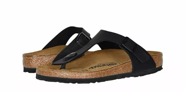 New Birkenstock Gizeh 0043691 Regular Fit Birko-Flor Thong Flip Flop - Black