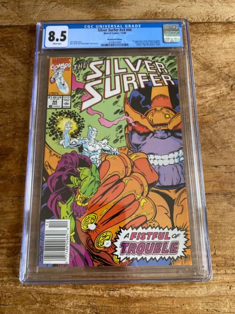 Silver Surfer Vol 3 #44 CGC 9.4 Newsstand Marvel 1990 1st app Infinity Gauntlet