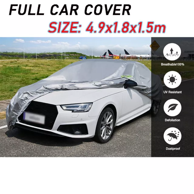 XL Full Car Cover Waterproof Rain UV Dust Resistant All Weather Protective