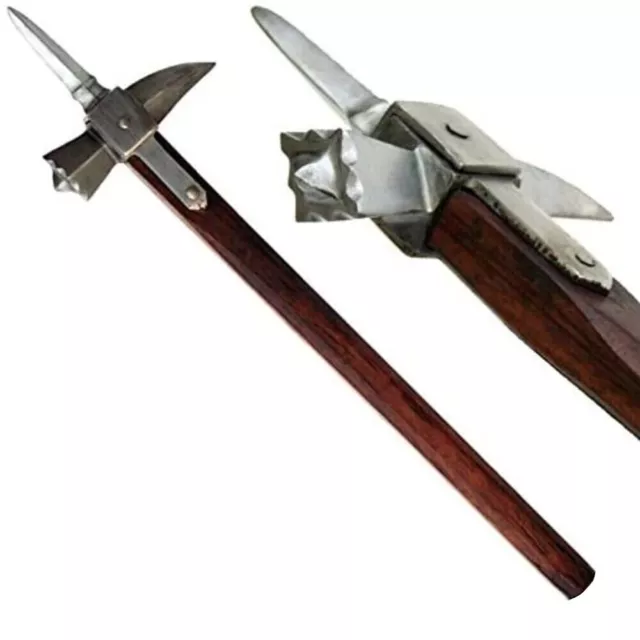 Medieval Warrior Functional Spiked Lucerne War Hammer Replica Collectible Weapon