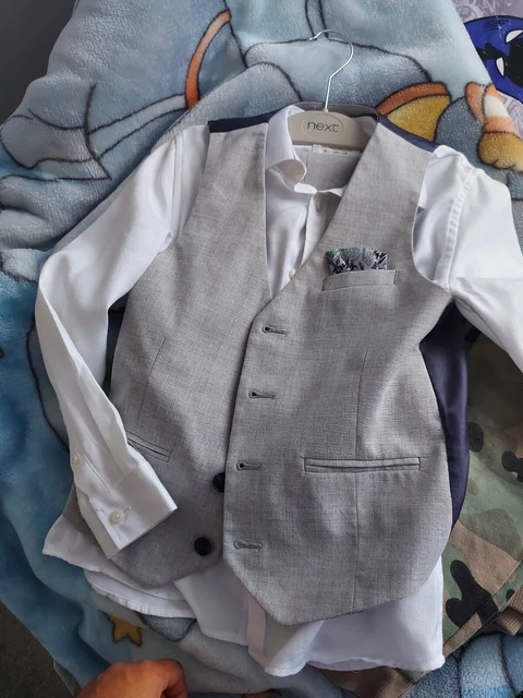 UK Boys Suits 4 Piece Wedding Waistcoat Suit Party Prom Suit Baby-2-8 Age