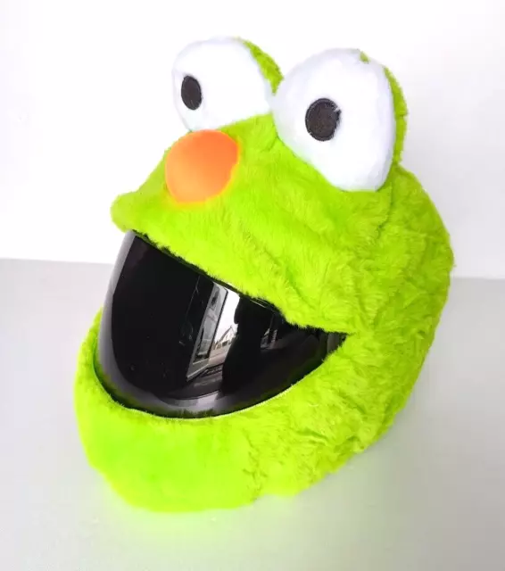 Housse pour casque moto vert elmo peluche couvre Helmet