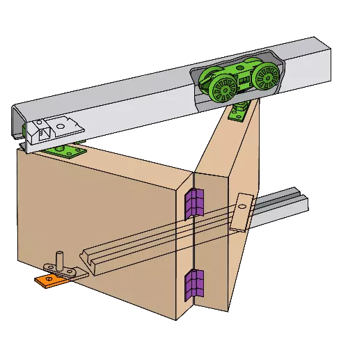 HENDERSON Husky Folding Track Sliding Door Gear 1500mm