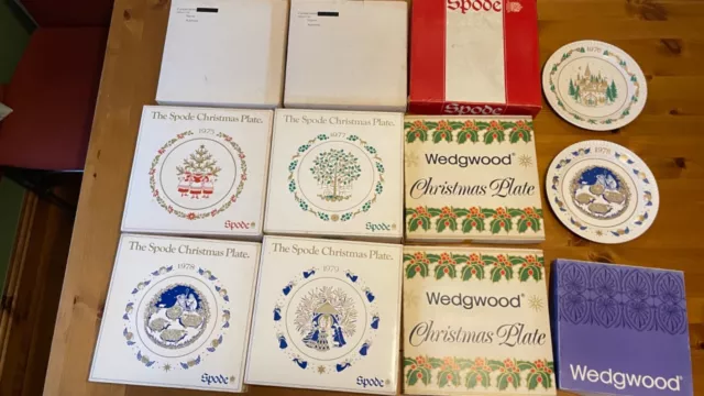 Spode & Wedgwood Christmas Plates - 12 Plates - dates 1971 to 1980.  10 are BNIB