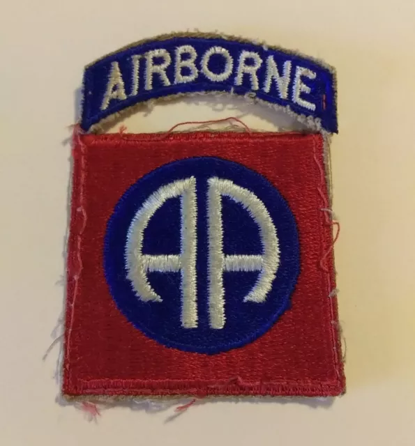MP010- WW2 Korea Era US Army 82nd Airborne Off Uniform Authentic Patch 2 Piece