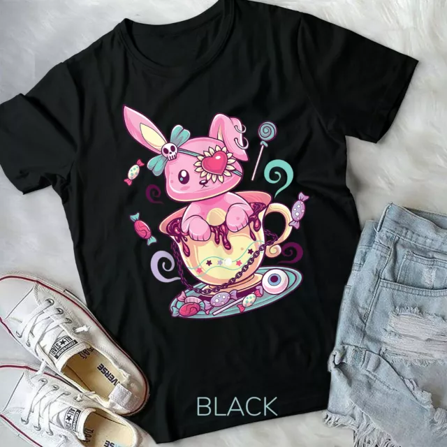 Kawaii Pastel Goth Cute Creepy Rabbit Menhera Occult Bunny - Unisex Form T-Shirt