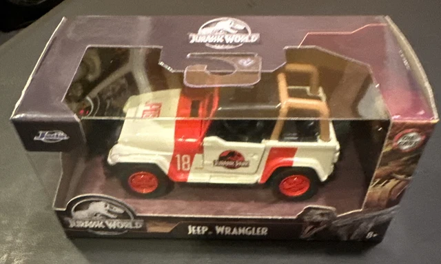 Jada Toys – Jurassic World – Jeep Wrangler 1992 1:24 – Modèle Diecast Blanc – Neuf