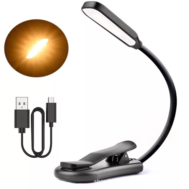 Study Eye Protection Table Lamp Book Clip Light Reading Lights White/Cool LED