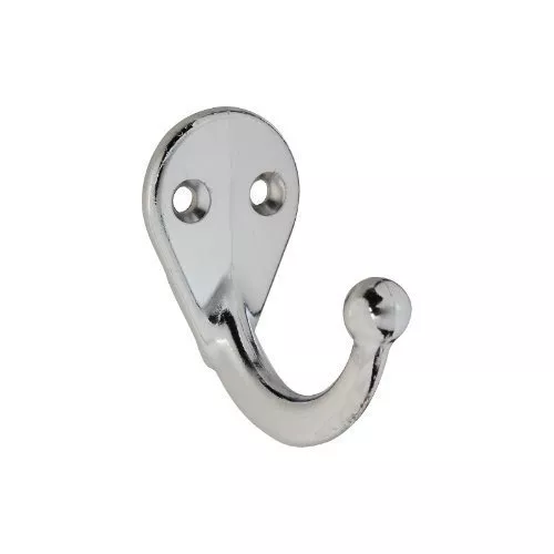 Lot of 4 Stanley/National Hardware Bedroom Bath and Cabinet Chrome Clothes Hook