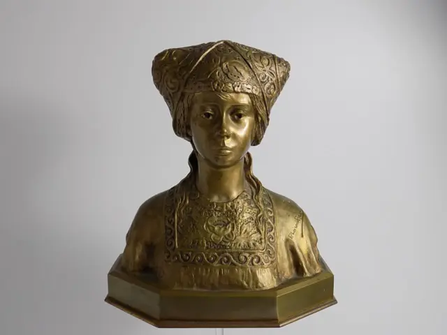 Art Nouveau Original Paul Louis Loiseau Rousseau Bronze Frauen Büste Skulptur