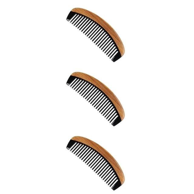 3pcs Horn Comb Teeth Wide Tooth Detangling Comb Anti-Static Horn Long Combs