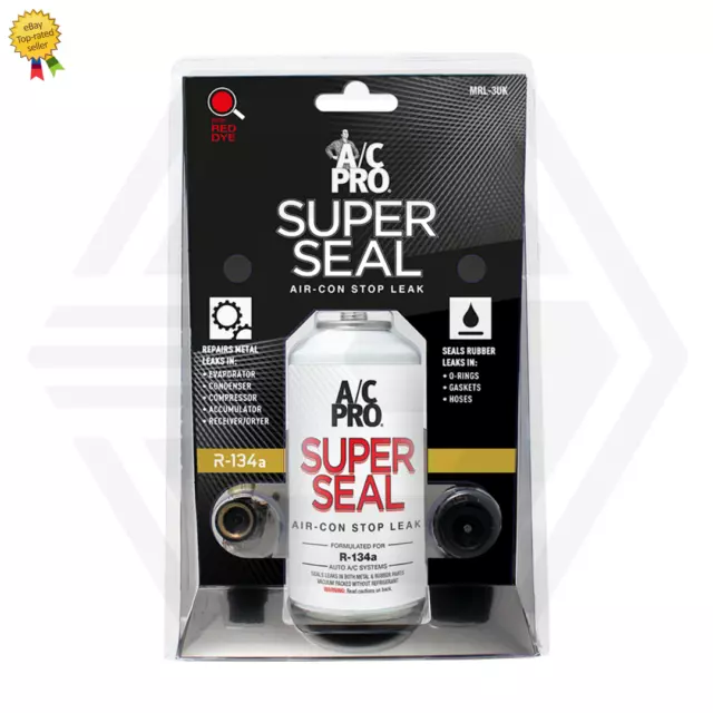 AC Pro Super Seal R-134A Car Air Con Conditioning Stop Leak Sealer Fix Repair