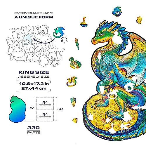 UNIDRAGON Wooden Puzzle Jigsaw, Best Gift for Adults and Children, Unique  [NEW] 2