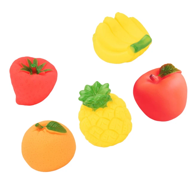 5 Stück Obst Badespielzeug Funny Squeeze Sound Badewanne Wasserspiel Spielzeug f