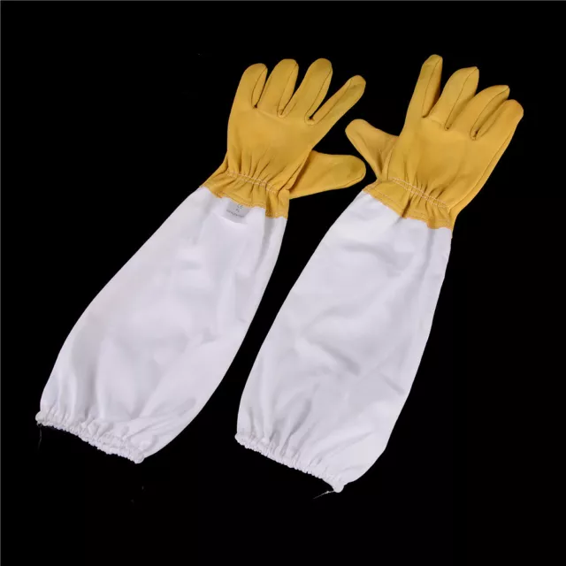 Goatskin Protective Bee Keeping Vented Long Sleeves Beekeeping Gloves.-lm 3