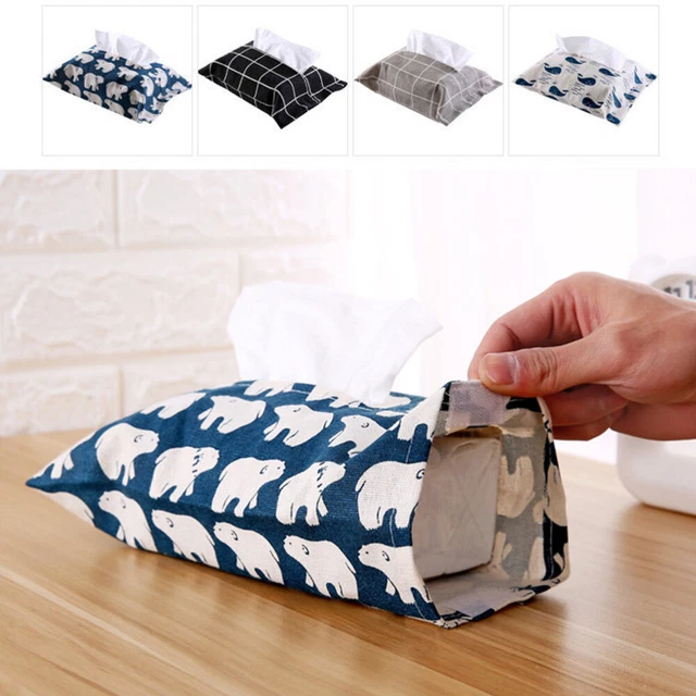 4 Stücke Tissue Box Japanischen Stil Baumwolle leinen Papierhandtuchhalter