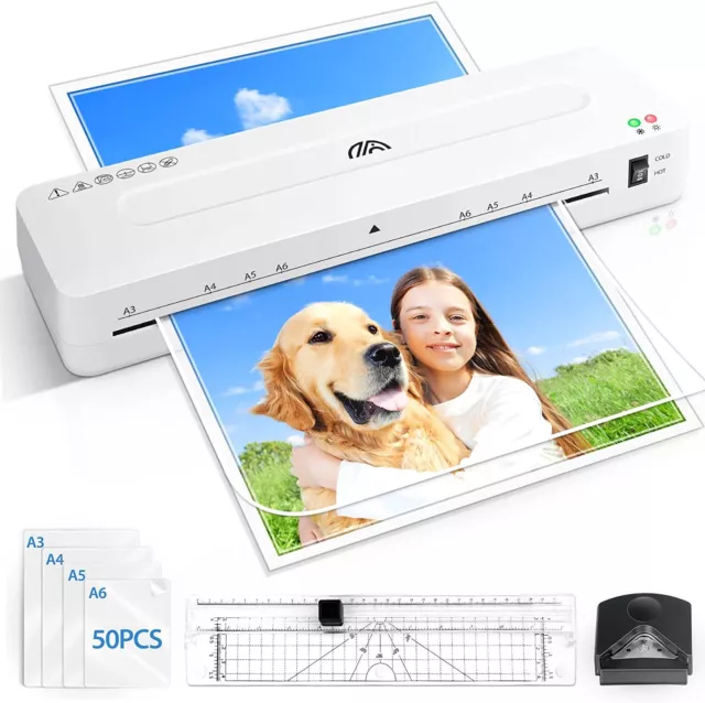 A3 13" 4-in-1 Laminator Machine+50pcs Laminating Sheets Pouches for A3/A4/A6