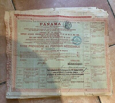 Panama Compagnie universelle du canal canal panama paris 26 june 1888